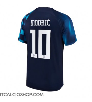 Croazia Luka Modric #10 Seconda Maglia Mondiali 2022 Manica Corta